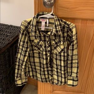 Justice girls button up shirt